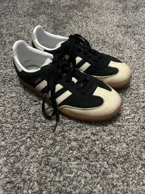 adidas Black and Cream Retro Samba Sneakers